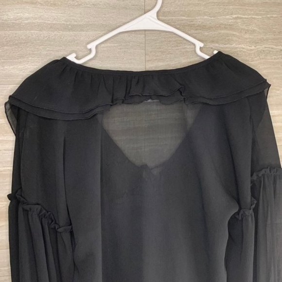 Womens Metro 7 Ruffle Button Down Blouse - Picture 8 of 11